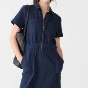 J.Crew Zip Front Chino Dress Navy Size 8